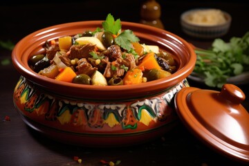 moroccan tagine with lamb and vegetables