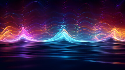 abstract background with glowing colorful psychic waves