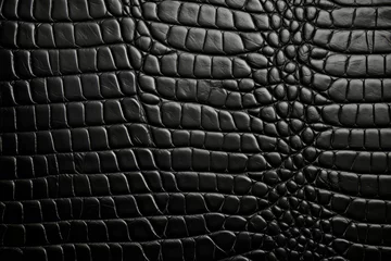 Fotobehang Fondo de piel de cuero negro con textura. © ACG Visual