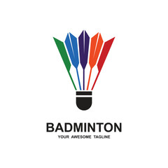 badminton logo vector icon illustration design