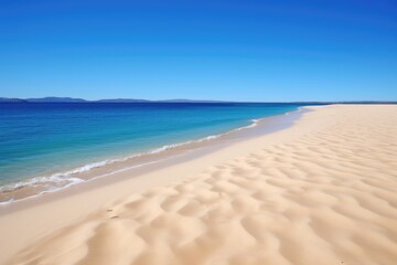 Fototapeta na wymiar untouched sand dune beach alongside clear ocean waters