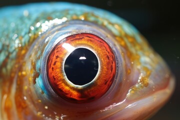 close up of fish eye manifesting pop eye disease