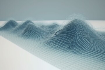 3D-rendered perspective view of a wave graph. Generative AI