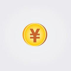 Fototapeta na wymiar Icône Yen Devise Monnaie Argent Logo Bouton Illustration Vecteur Couleurs Orange