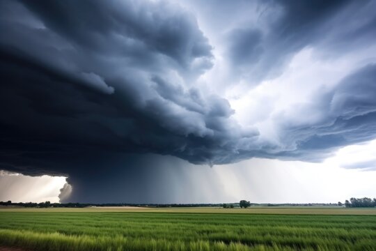 dark storm clouds rolling away to reveal sunlight
