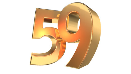 Gold glossy 3d number 59