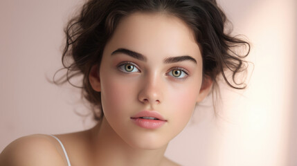 Headshot of a teenager with acne-prone skin,  embracing self-confidence and inner beauty