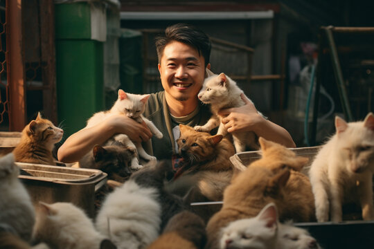 man He volunteered at the local animal shelter, caring for abandoned dogs and catsใ