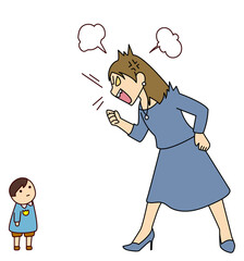 子供を怒鳴りつける母親