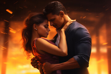 man passionately danced the salsa with his partner at the salsa club.