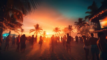 people dancing party on the beach