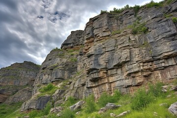 Fototapeta na wymiar detailed hdr image of a rocky mountain cliff