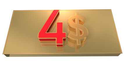  Creative gold3d number 4  $