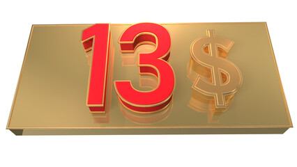  Creative gold3d number 13  $