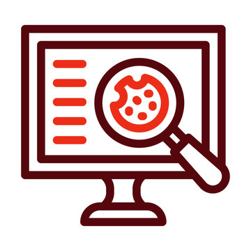 Cookie Tracking Thick Line Two Colors Icon Design