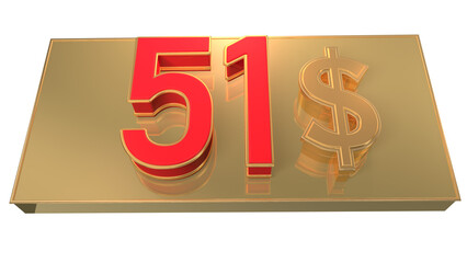  Creative gold3d number 51  $