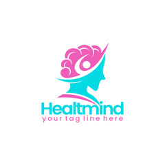 simple logo of the brain or healthy mind