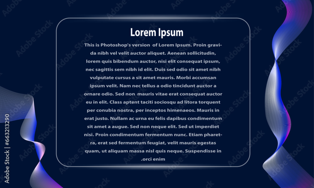 Fototapete dark blue black gradient abstract background with space for text and blending of line curves as orna