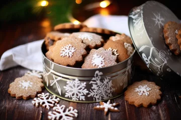Foto op Plexiglas empty tin of christmas cookies © altitudevisual