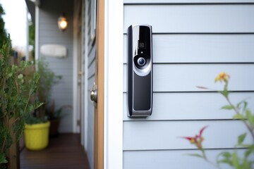wireless security doorbell with built-in camera - obrazy, fototapety, plakaty