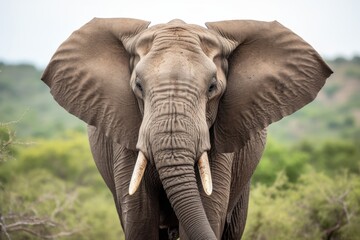 close up of a mature elephant in the wild - Powered by Adobe