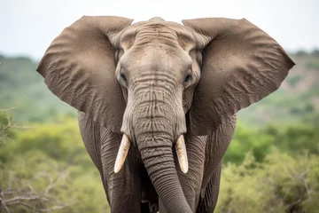 Zelfklevend Fotobehang close up of a mature elephant in the wild © Alfazet Chronicles