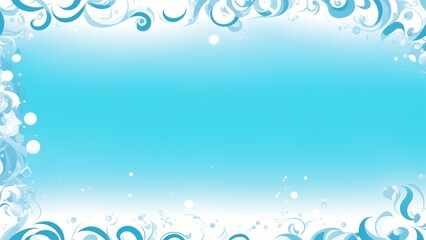 A Blue Background With Swirls And Bubbles