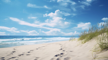 Sand path beach blue sky