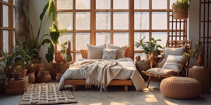 Rustic home design with ethnic decoration