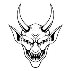 Devil Head Vector. Devil Demon Mascot Logo Vector Design Template
