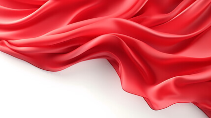 3D render Red luxury silk cloth isolated on white background