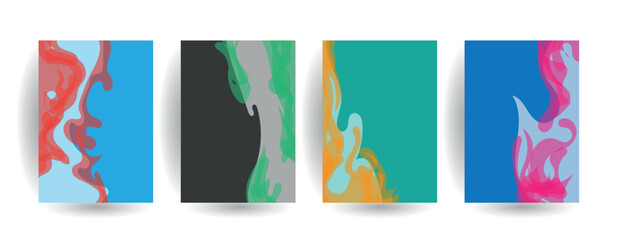 A4 abstract 3D graphics set for paper colors, Vector design layout for banner presentations, flyers, posters and invitations 