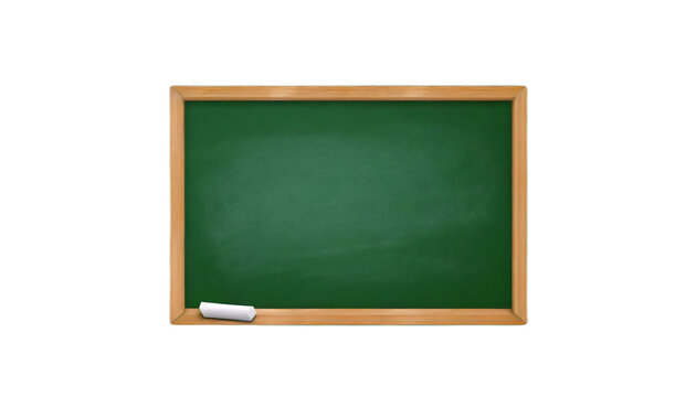 Green blackboard with chalk isolated on a white background. Back to school.