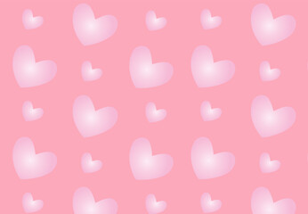 Pink seamless pattern with love hearts on for printable template, banner. Vector background EPS10.
