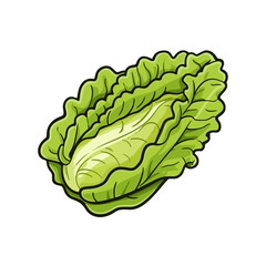 Fototapeta premium Lettuce hand-drawn illustration. Lettuce. Vector doodle style cartoon illustration. AI generative