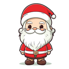 HOLIDAY CHRISTMAS, MARRY CHRISTMAS / Chimney Santa Claus - Cute and Fabulous Hipster Santa Claus Sticker Collection, Illustrated Vector Style, Isolated on a Transparent Background png (Generative Ai)