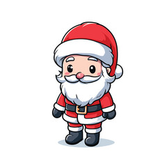 HOLIDAY CHRISTMAS, MARRY CHRISTMAS / Chimney Santa Claus - Cute and Fabulous Hipster Santa Claus Sticker Collection, Illustrated Vector Style, Isolated on a Transparent Background png (Generative Ai)
