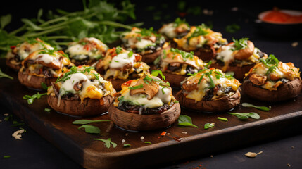 Stuffed mushrooms board