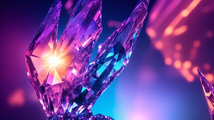 A Purple And Blue Diamond On A Purple Background