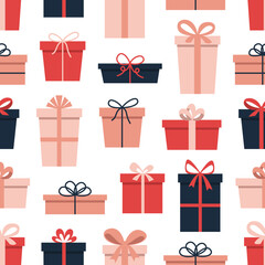 Vector seamless pattern with gift boxes