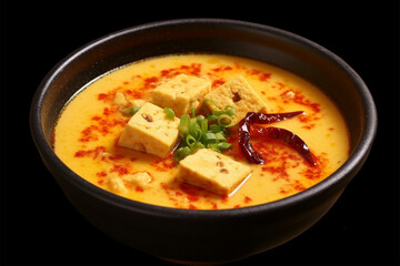 Tofu boiled in spicy soup