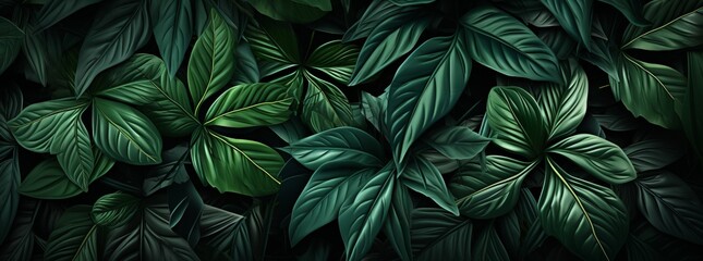 Green and Gold Leaves - Wide Format