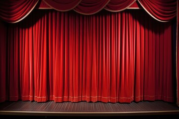 closed curtains on a stage in a drama theatre