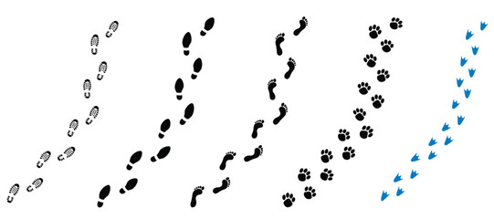 various footprints pattern brush set