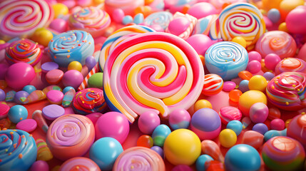 Vibrant Assortment of Sugary colorful candy