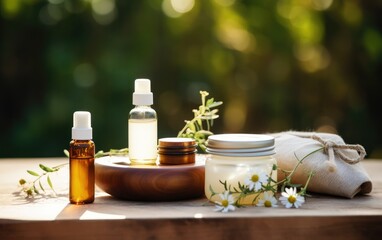 Obraz na płótnie Canvas Natural Organic Herbal Skincare Kit