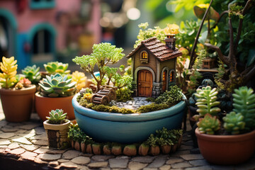 Fototapeta na wymiar plants and tiny house