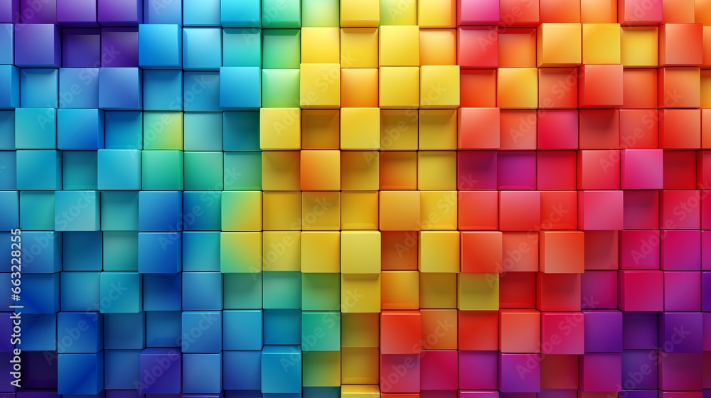 Poster Abstract background with multicolored cubes