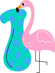 One Digit With Flamingo