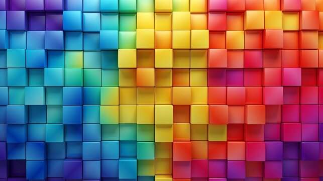 Abstract background with multicolored cubes